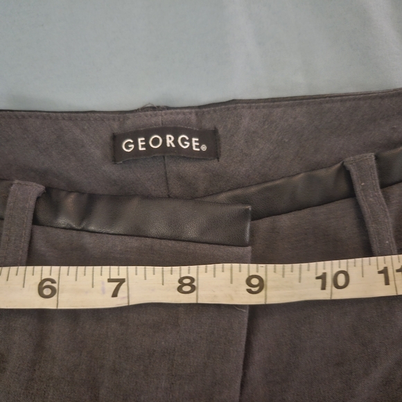 Women Gray Dressy Pants With Leather Details - Picture 4 of 5
